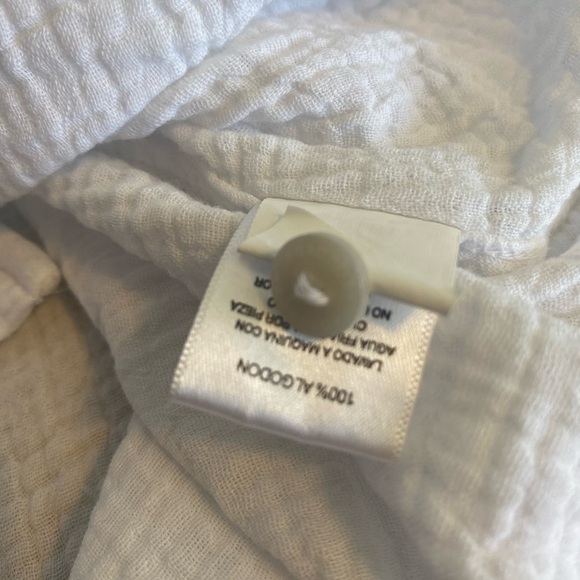 Foxcroft NYC Women’s Gauze White Button Up Ruched Tie Sleeve Shirt Size XXL - Picture 7 of 7